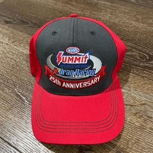 NWOT nhra summit jr drag racing hat 25th anniversary red and gray color